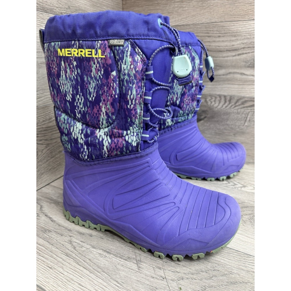 MERRELL Snow Quest Lite Winter Snow Boot MK159714Y Girls Sz 6 Purple Waterproof